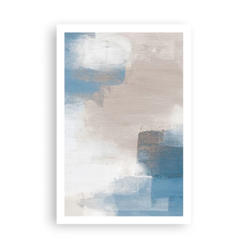 Plagát - Ružová abstrakcia za modrým závojom - 61x91 cm