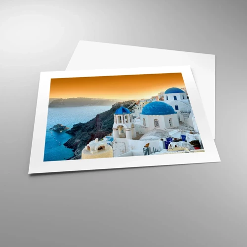 Plagát - Santorini - v náruči skál - 50x40 cm