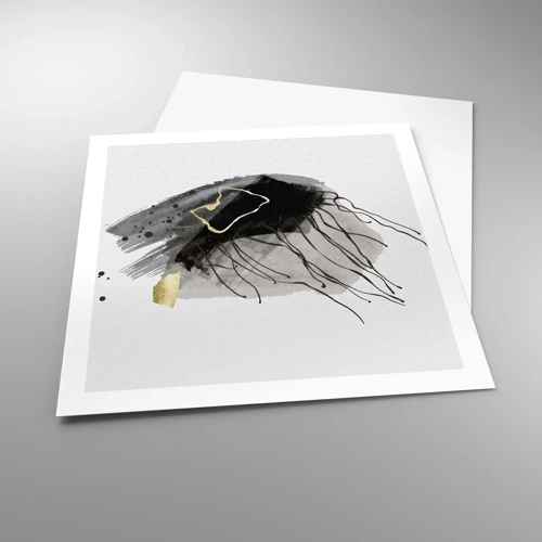 Plagát - V čiernej a zlatej - 60x60 cm