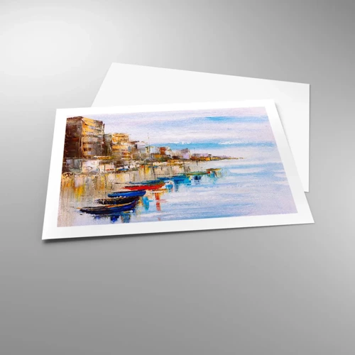 Plagát - Viacfarebný mestský prístav - 70x50 cm
