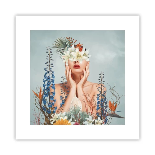 Plagát - Žena – kvetina - 30x30 cm
