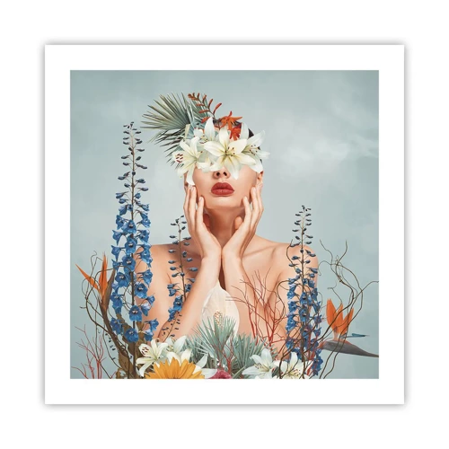 Plagát - Žena – kvetina - 50x50 cm