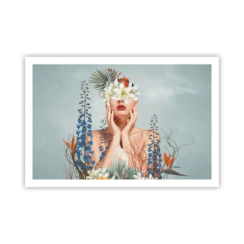 Plagát - Žena – kvetina - 91x61 cm