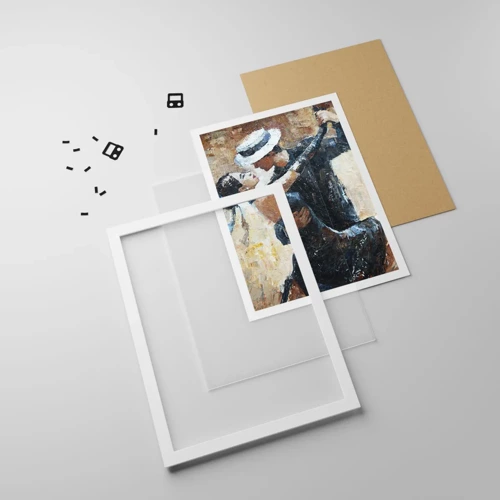 Plagát v bielom ráme - A la Rudolf Valentino - 61x91 cm