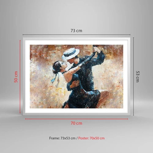 Plagát v bielom ráme - A la Rudolf Valentino - 70x50 cm