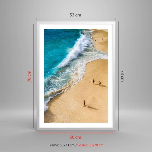 Plagát v bielom ráme - A potom slnko, pláž… - 50x70 cm