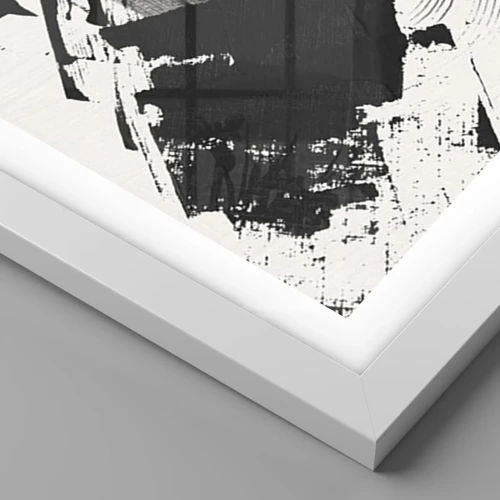 Plagát v bielom ráme - Abstrakcia – expresia čiernej - 40x30 cm