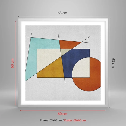 Plagát v bielom ráme - Abstrakcia: modernistická zábava - 60x60 cm