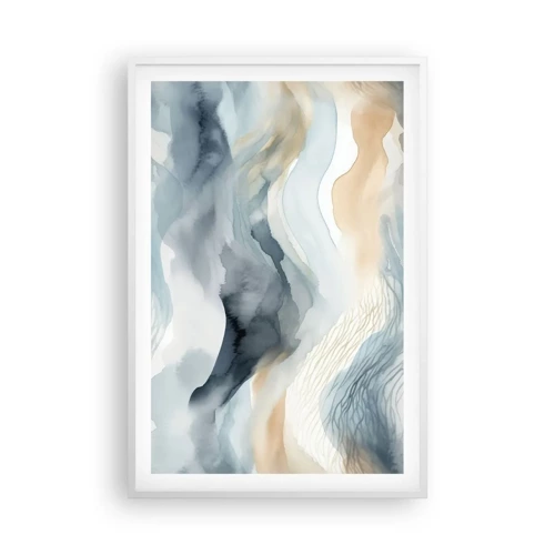 Plagát v bielom ráme - Abstrakcia snehu a hmly - 61x91 cm