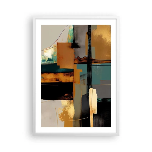 Plagát v bielom ráme - Abstrakcia – svetlo a tieň - 50x70 cm