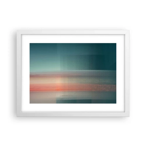 Plagát v bielom ráme - Abstrakcia: vlny svetla - 40x30 cm