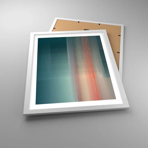 Plagát v bielom ráme - Abstrakcia: vlny svetla - 40x50 cm