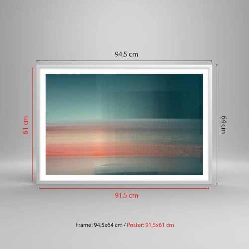 Plagát v bielom ráme - Abstrakcia: vlny svetla - 91x61 cm