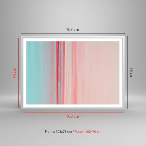 Plagát v bielom ráme - Abstrakcia za úsvitu - 100x70 cm