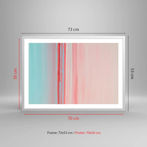 Plagát v bielom ráme - Abstrakcia za úsvitu - 70x50 cm