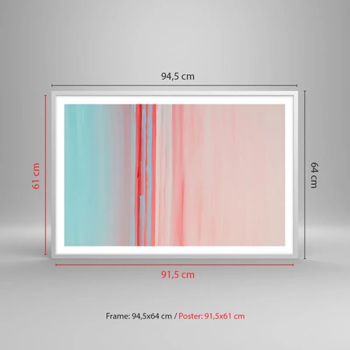 Plagát v bielom ráme - Abstrakcia za úsvitu - 91x61 cm