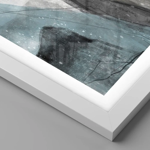 Plagát v bielom ráme - Abstrakcie: skaly a ľad - 30x40 cm