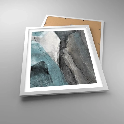 Plagát v bielom ráme - Abstrakcie: skaly a ľad - 40x50 cm