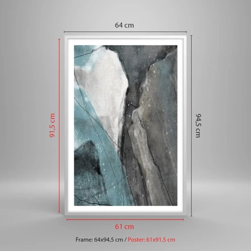 Plagát v bielom ráme - Abstrakcie: skaly a ľad - 61x91 cm