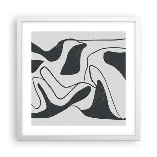Plagát v bielom ráme - Abstraktná hra v labyrinte - 40x40 cm