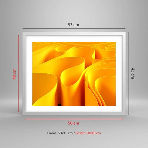 Plagát v bielom ráme - Ako slnečné vlny - 50x40 cm