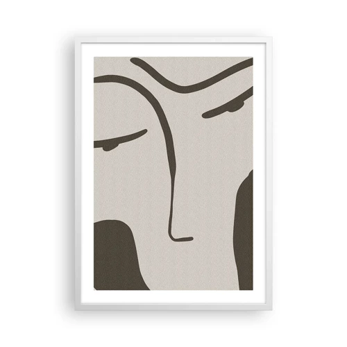 Plagát v bielom ráme - Ako z Modiglianiho obrazu - 50x70 cm
