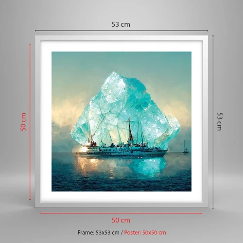 Plagát v bielom ráme - Arktický briliant - 50x50 cm