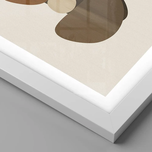 Plagát v bielom ráme - Bronzová kompozícia - 100x70 cm
