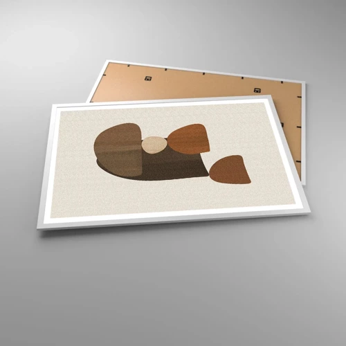 Plagát v bielom ráme - Bronzová kompozícia - 91x61 cm