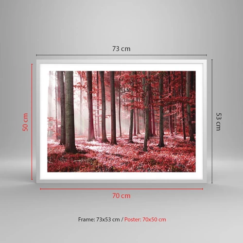 Plagát v bielom ráme - Červená je rovnako krásna - 70x50 cm