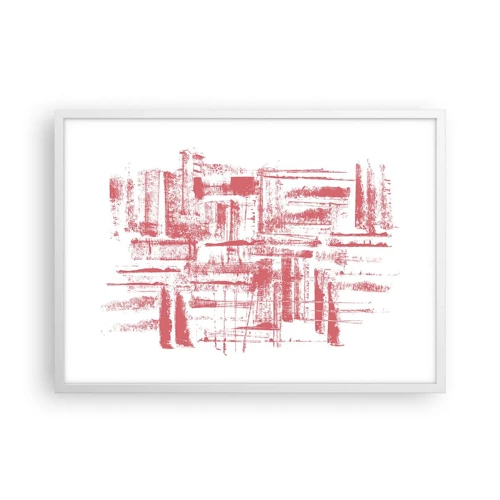 Plagát v bielom ráme - Červené mesto - 70x50 cm