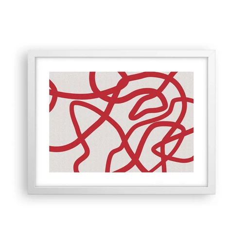 Plagát v bielom ráme - Červené na bielom - 40x30 cm