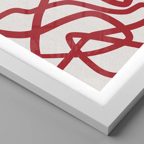 Plagát v bielom ráme - Červené na bielom - 40x50 cm