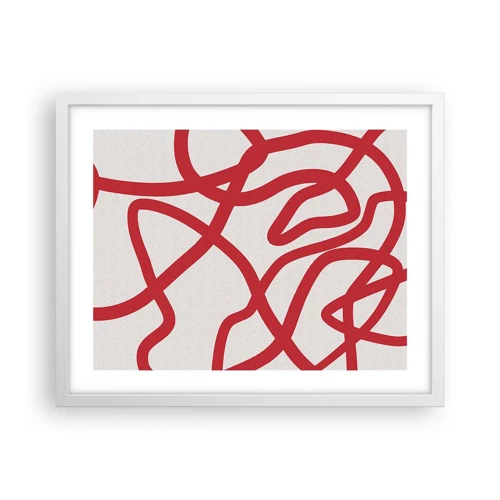 Plagát v bielom ráme - Červené na bielom - 50x40 cm