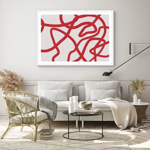 Plagát v bielom ráme - Červené na bielom - 50x40 cm