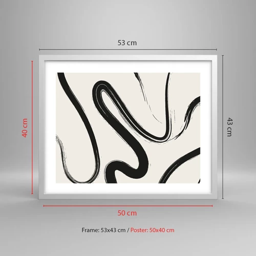 Plagát v bielom ráme - Čiernobiely rozmar - 50x40 cm
