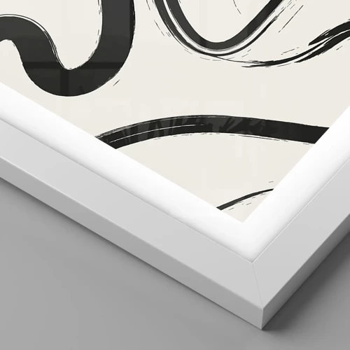 Plagát v bielom ráme - Čiernobiely rozmar - 50x40 cm