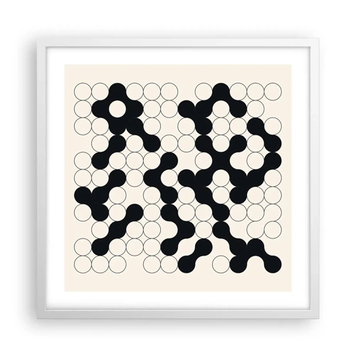 Plagát v bielom ráme - Čínska hra – variácia - 50x50 cm