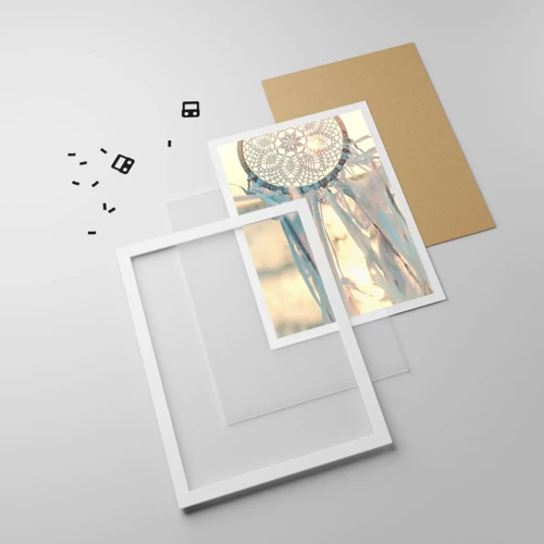 Plagát v bielom ráme - Čipkový totem - 30x40 cm