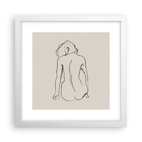 Plagát v bielom ráme - Dievčenský akt - 30x30 cm