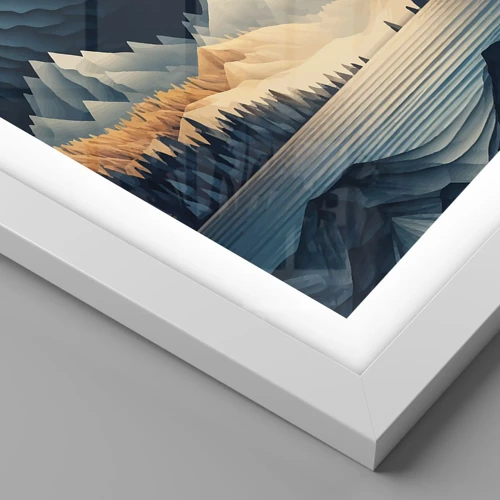 Plagát v bielom ráme - Dokonalá horská krajina - 40x40 cm