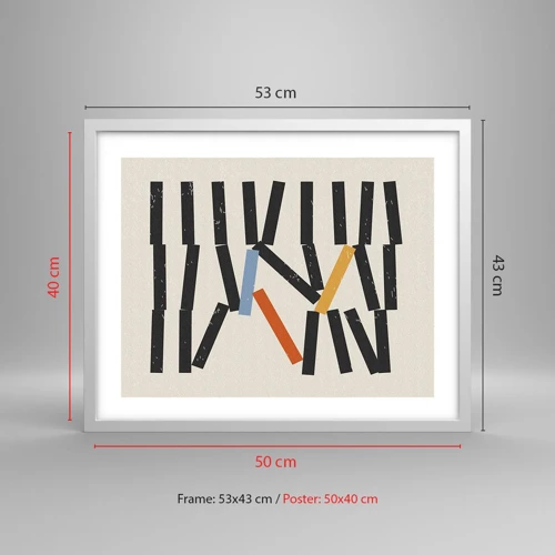 Plagát v bielom ráme - Domino – kompozícia - 50x40 cm