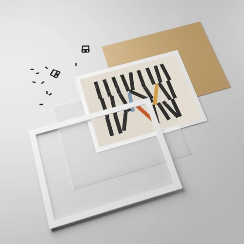 Plagát v bielom ráme - Domino – kompozícia - 70x50 cm