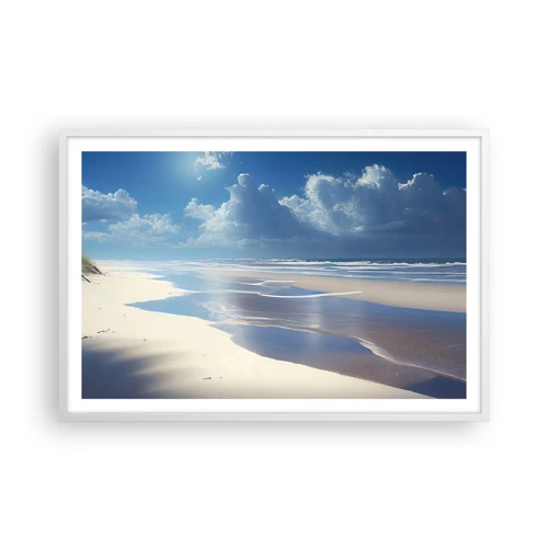 Plagát v bielom ráme - Dovolenka v raji - 91x61 cm