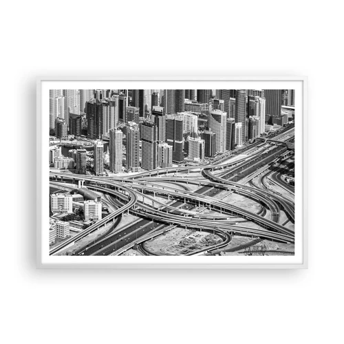 Plagát v bielom ráme - Dubaj – neskutočné mesto - 100x70 cm