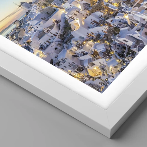 Plagát v bielom ráme - Esencia Grécka - 100x70 cm