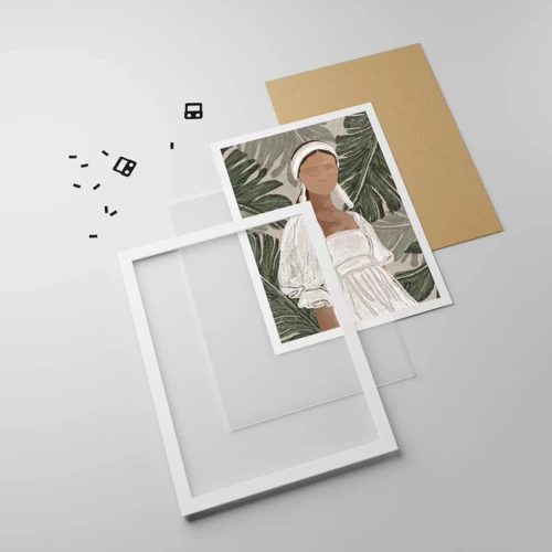 Plagát v bielom ráme - Exotický portrét - 30x40 cm