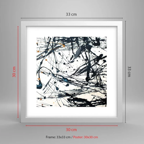 Plagát v bielom ráme - Expresionistická abstrakcia - 30x30 cm
