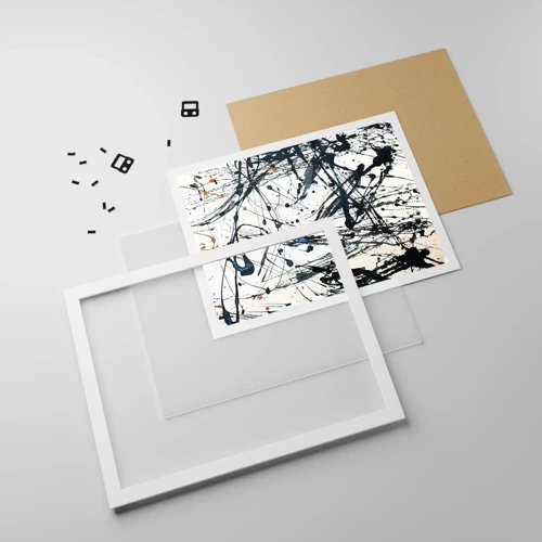 Plagát v bielom ráme - Expresionistická abstrakcia - 91x61 cm