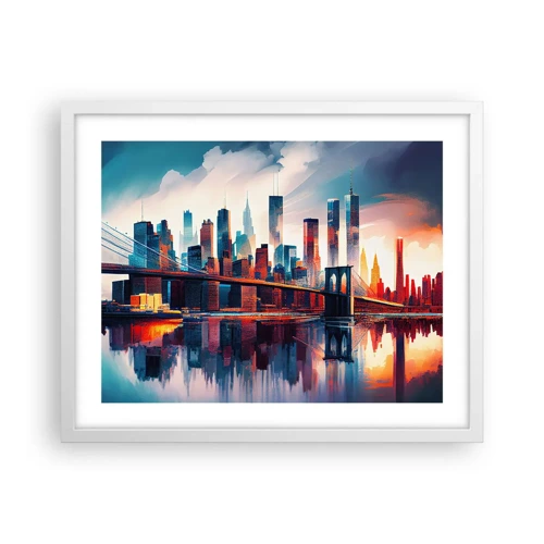 Plagát v bielom ráme - Famózny New York - 50x40 cm